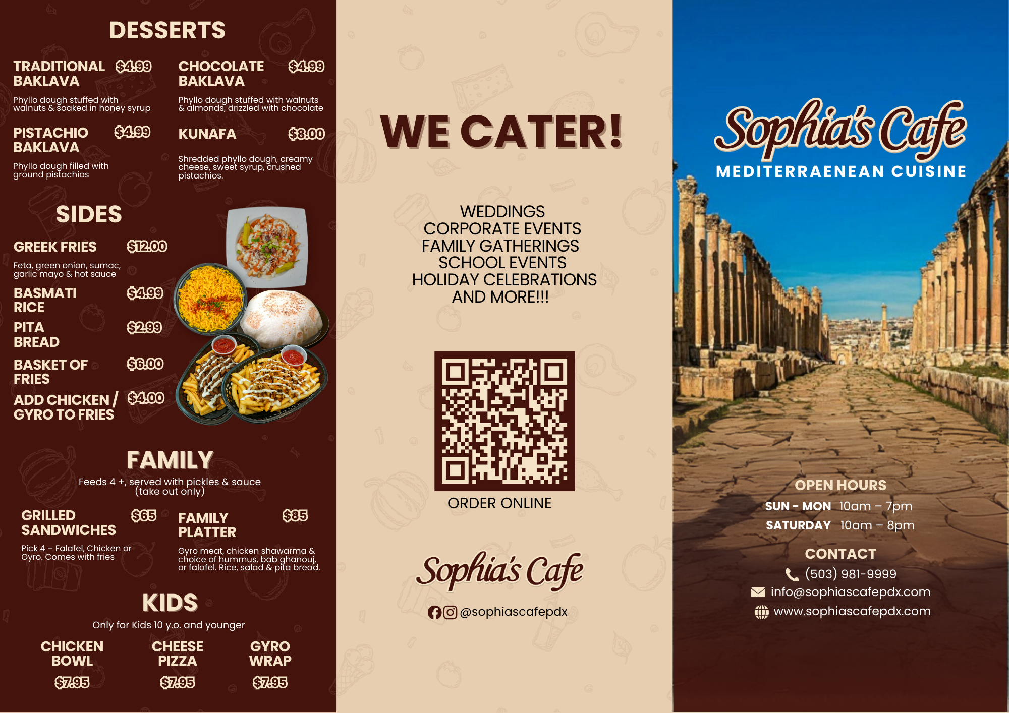 01 Sophias Cafe Trifold Menu A4 Size